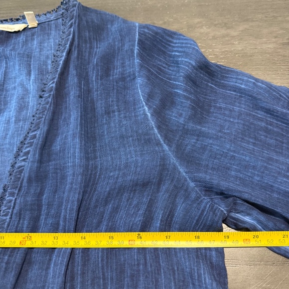 Soft Surroundings Lucy Topper Twilight Embroidered Lace Blue Cardigan Size S - Picture 5 of 9